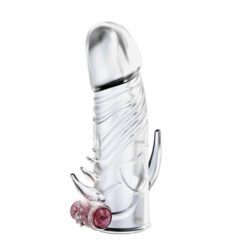 güçlü titreşimli silikon penis kılıfı prezervatif Çatal vibratör