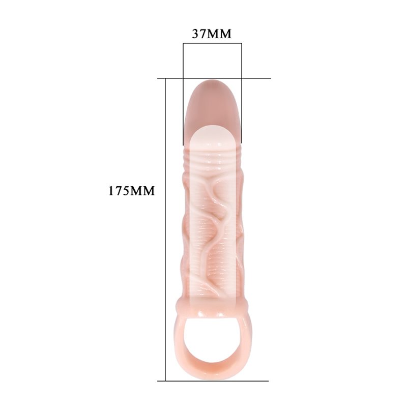 18 cm uzatmalı 3 cm dolgulu testis halkalı penis kılıfı 18 cm uzatmalı 3 cm dolgulu testis halkalı penis kılıfı