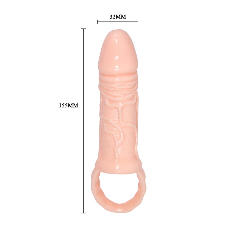 16 cm testis halkalı 3 cm dolgulu silikon penis kılıfı 16 cm testis halkalı 3 cm dolgulu silikon penis kılıfı