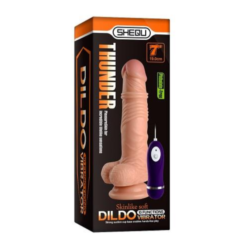 19 cm testisli zemine yapışan vibratör penis, tamamen silikon titreşimli, düz zemine yapışan penis
